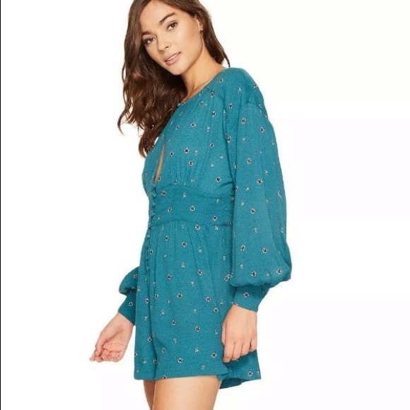 NWT Free People Green Combo Love Grows Romper - Picture 2 of 9
